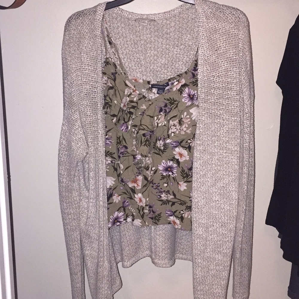 AEO floral ruffle tank!